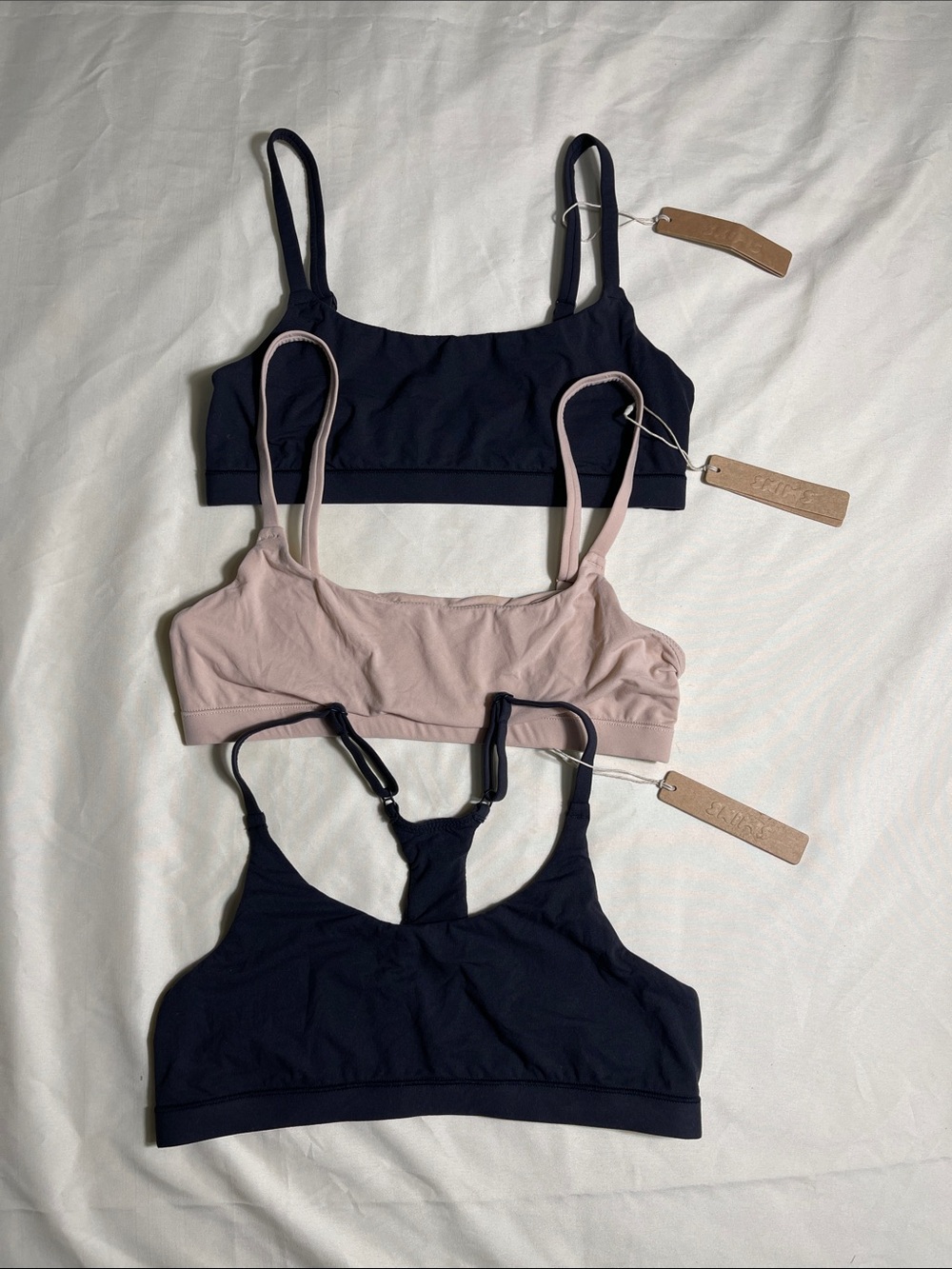 SKIMS 3-Piece Bundle Fits Everybody Bralette Lot Small NWT